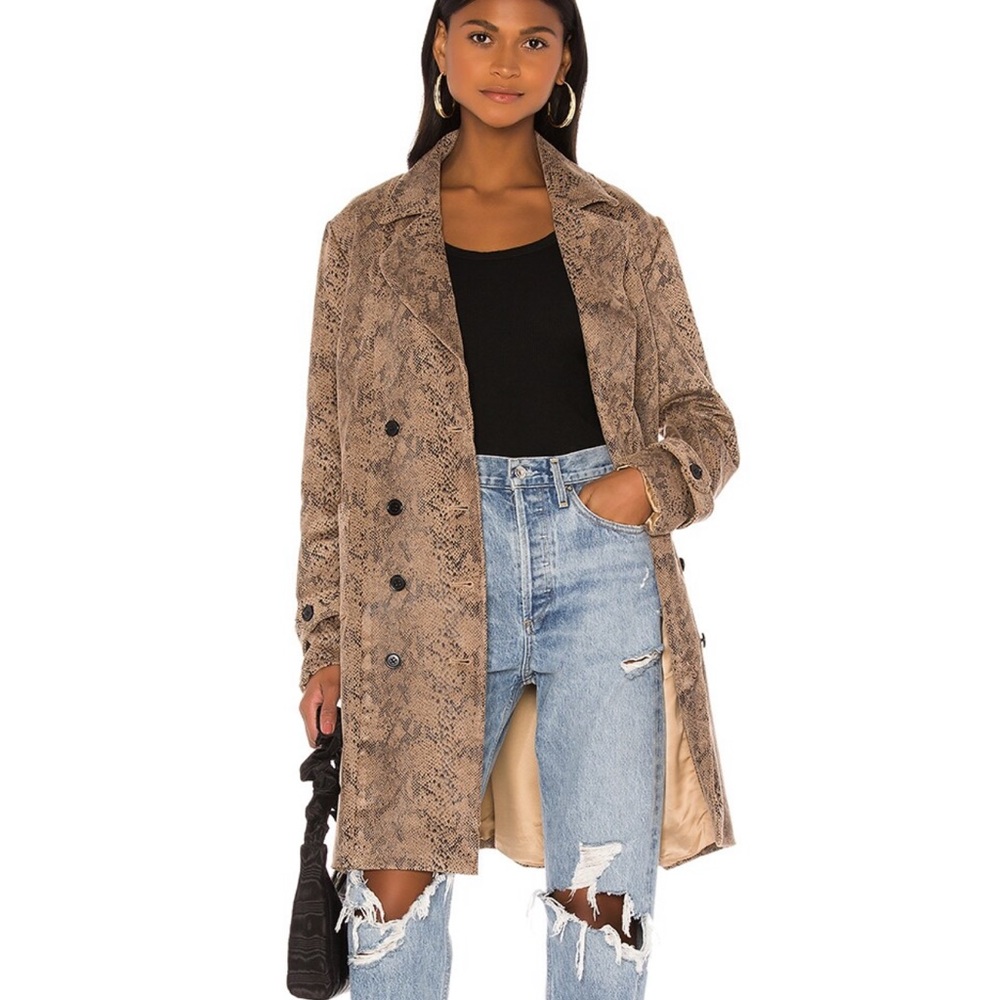 REVOLVE x MAJORELLE TRIPP COAT SNAKESKIN